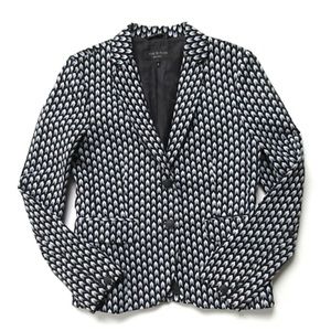 rag & bone Black and White Chevron Blazer
